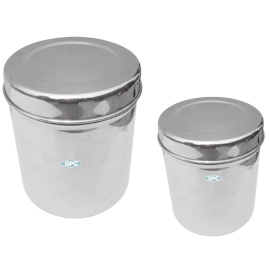 Dressing Jars with cover, stainless steel 