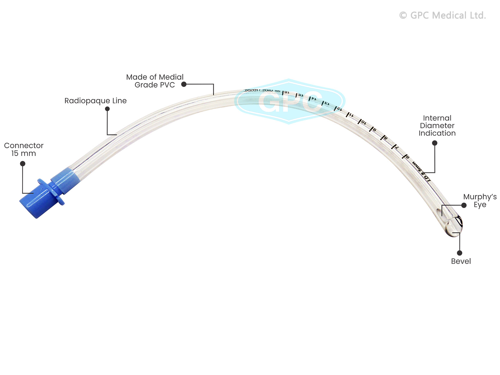 Endotracheal Tubes - Non-Toxic PVC,Sterilized, Uncuffed