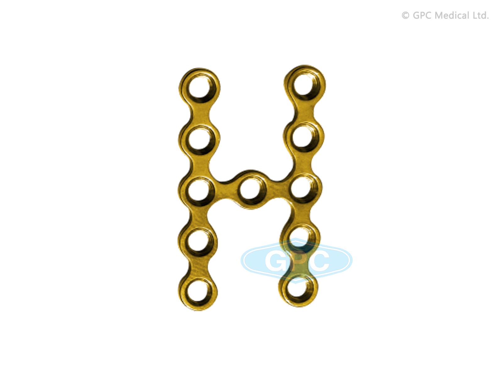 Locking H-Plate, Type II, 2.0 mm, 5+1+5 Holes