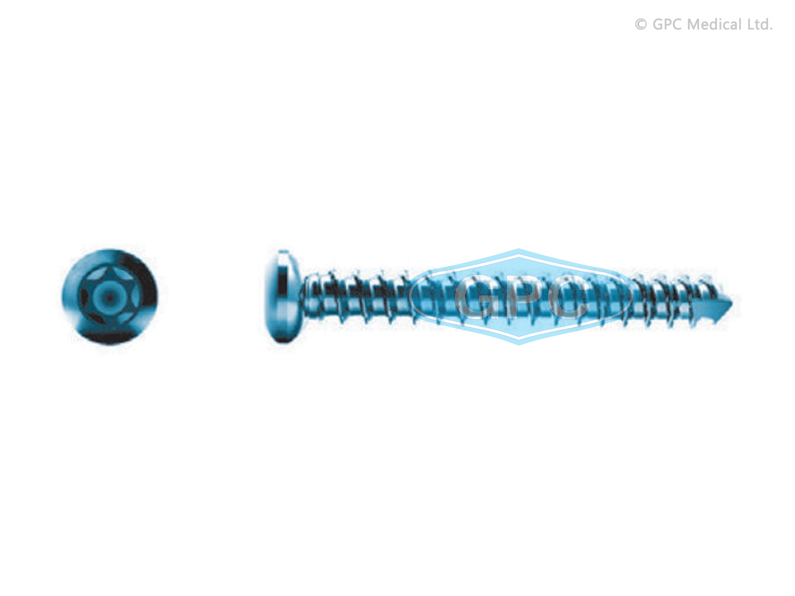 Self-Tapping Cortex Screw 1.5 mm, Stardrive, Titanium