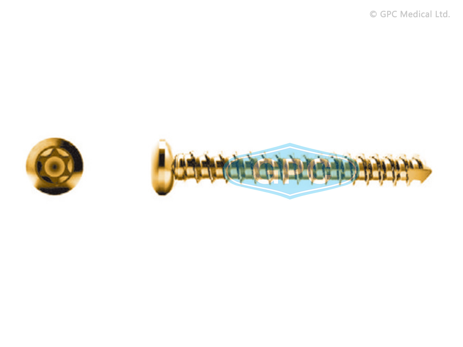 Self-Tapping Cortex Screw 2.0 mm, Stardrive,Titanium