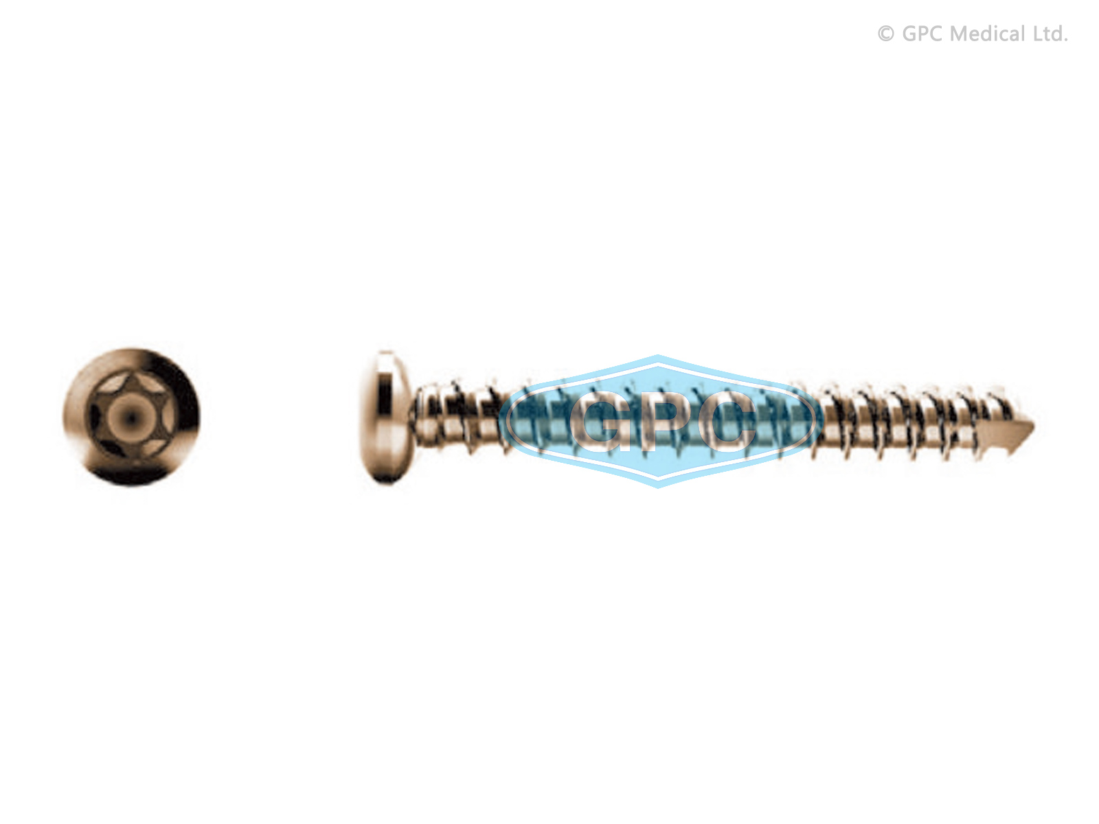 Self-Tapping Cortex Screw 2.7 mm, Stardrive,Titanium